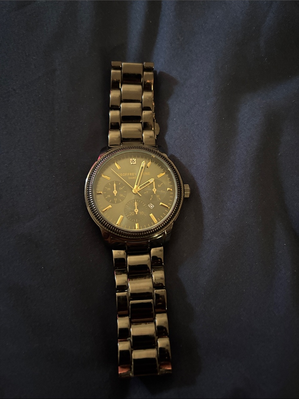 Geoffrey Beene Black and Gold Men's Bracelet